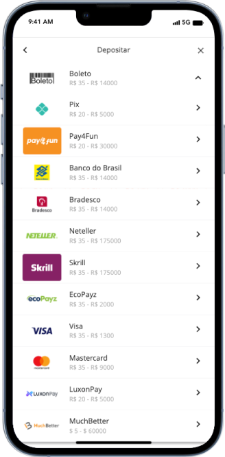 Métodos de depósito na Betsson